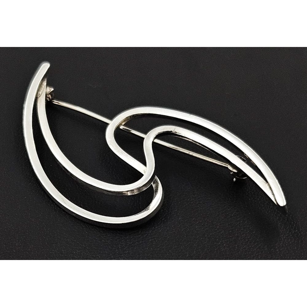 Bill Tendler Jewelry Rare US Designer Bill Tendler Sterling Silver Modernist 3D Brooch Circa 1950s
