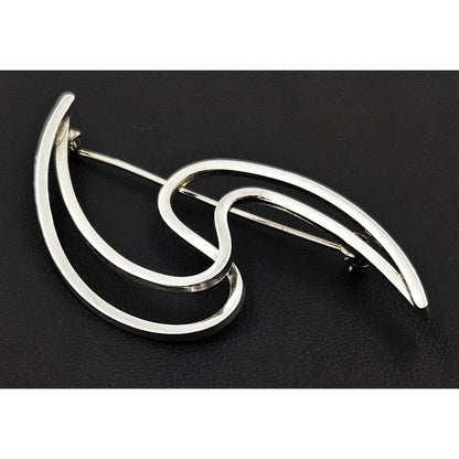 Bill Tendler Jewelry Rare US Designer Bill Tendler Sterling Silver Modernist 3D Brooch Circa 1950s