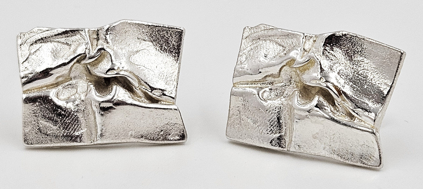 Bjorn Weckström Lapponia Jewelry Superb Bjorn Weckström Lapponia Sterling Abstract Modernist Cufflinks 1970