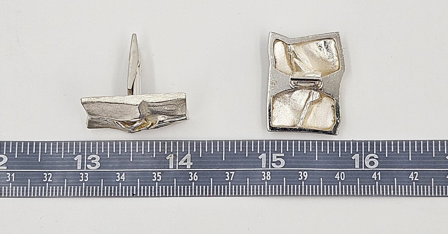 Bjorn Weckström Lapponia Jewelry Superb Bjorn Weckström Lapponia Sterling Abstract Modernist Cufflinks 1970