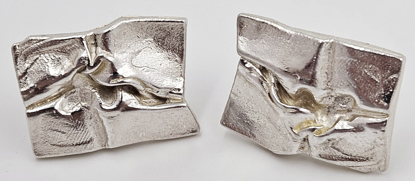 Bjorn Weckström Lapponia Jewelry Superb Bjorn Weckström Lapponia Sterling Abstract Modernist Cufflinks 1970