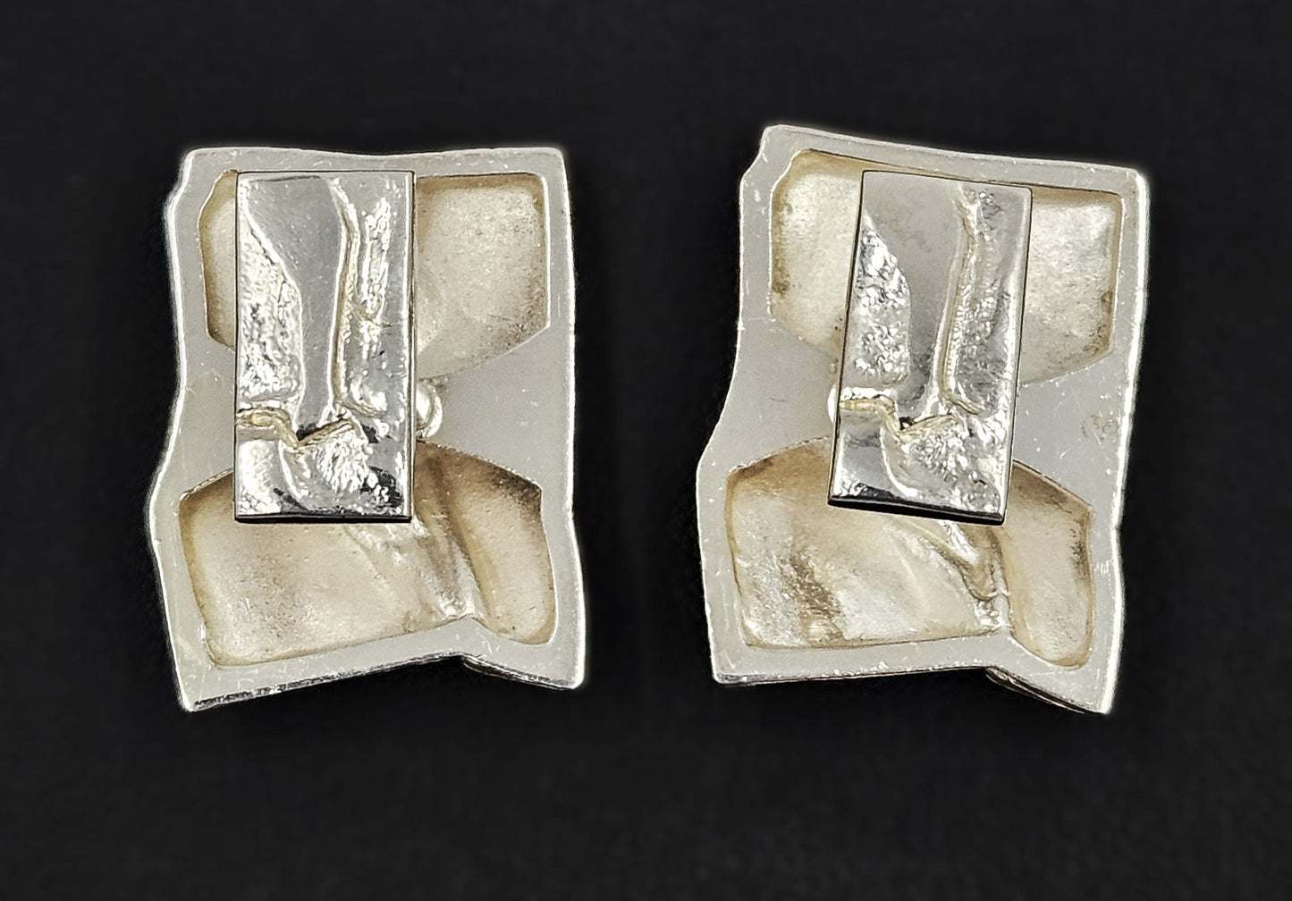 Bjorn Weckström Lapponia Jewelry Superb Bjorn Weckström Lapponia Sterling Abstract Modernist Cufflinks 1970