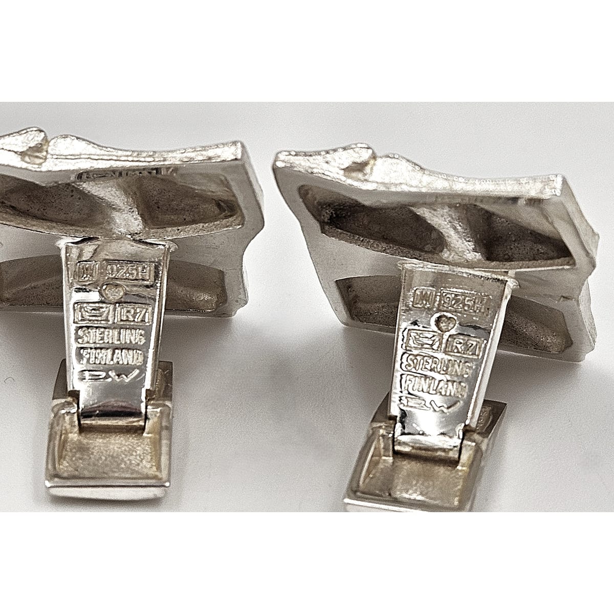 Bjorn Weckström Lapponia Jewelry Superb Bjorn Weckström Lapponia Sterling Abstract Modernist Cufflinks 1970