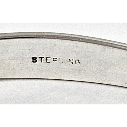 Bolt Sterling Jewelry Navajo George Bolt NM Sterling Silver Modernist Bangle Bracelet Circa 1980&