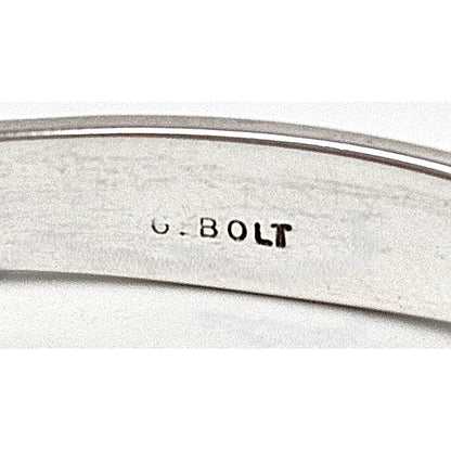 Bolt Sterling Jewelry Navajo George Bolt NM Sterling Silver Modernist Bangle Bracelet Circa 1980&