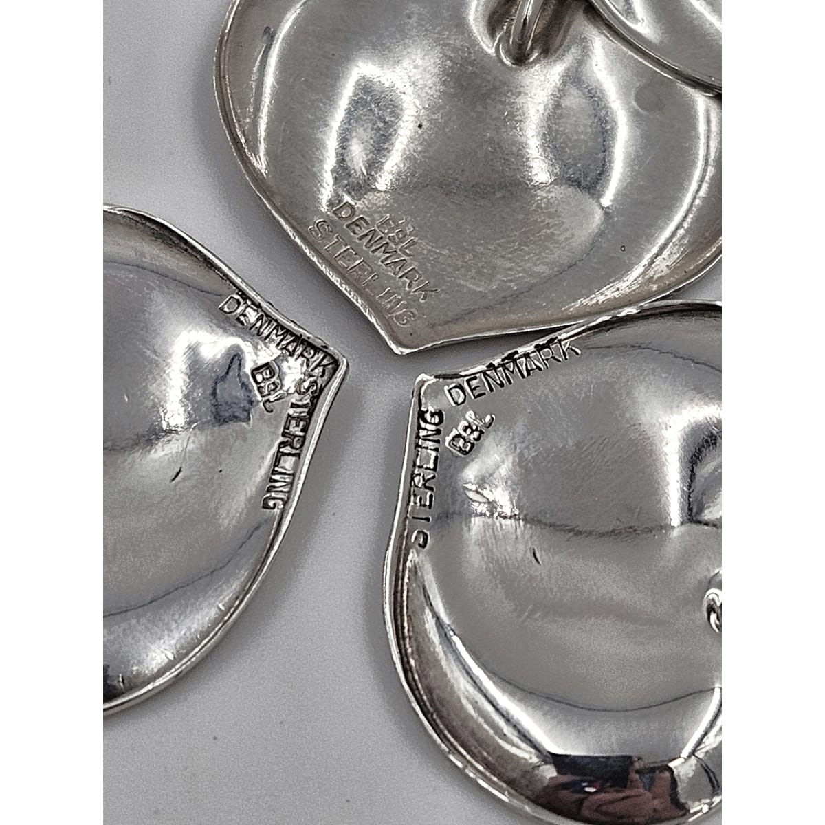 Borresen Lassen Jewelry Børresen Lassen B&amp;L Denmark Sterling X Large Triple Leaves 3D Brooch 1950&