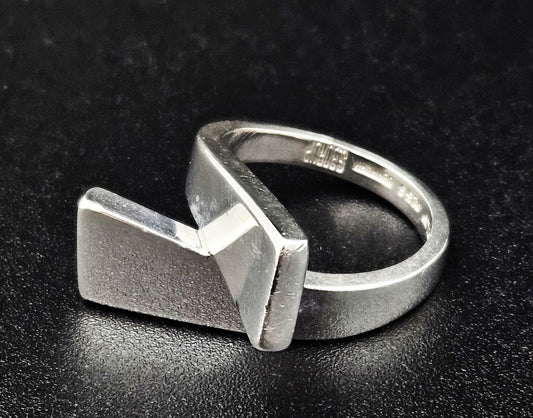 Borup Jewelry Danish Designer S Borup Sterling Silver Cocktail Ring 1960's