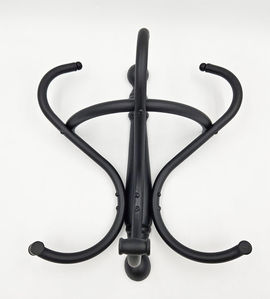 Brass Coat Rack Coat Rack Restored Vintage Retro Chic Wall Hanging Matte Black Brass Coat & Hat Rack