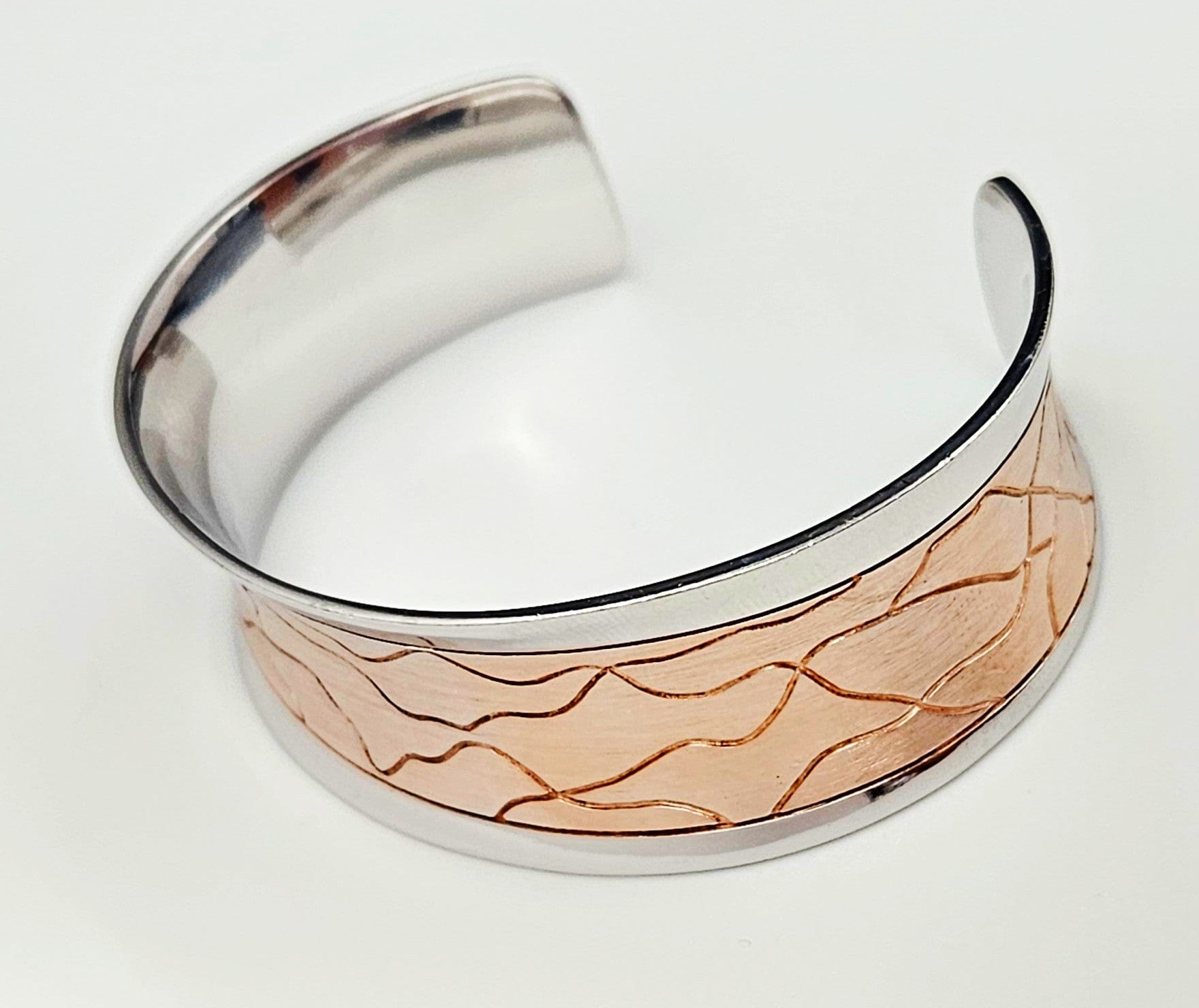 Breuning Jewelry NWOT Designer Breuning Sterling Silver & Rose Gold Plated Cuff Bracelet