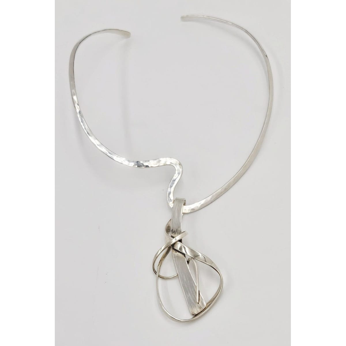 Brian Francisco Navajo Jewelry Brian Francisco Navajo Sterling Silver Unisex Modernist XL Neck Ring Pendant