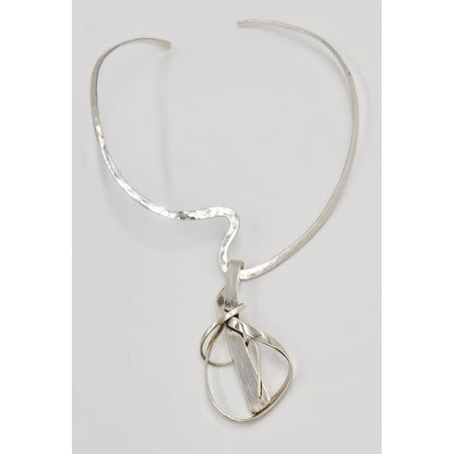 Brian Francisco Navajo Jewelry Brian Francisco Navajo Sterling Silver Unisex Modernist XL Neck Ring Pendant