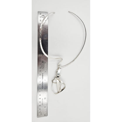 Brian Francisco Navajo Jewelry Brian Francisco Navajo Sterling Silver Unisex Modernist XL Neck Ring Pendant
