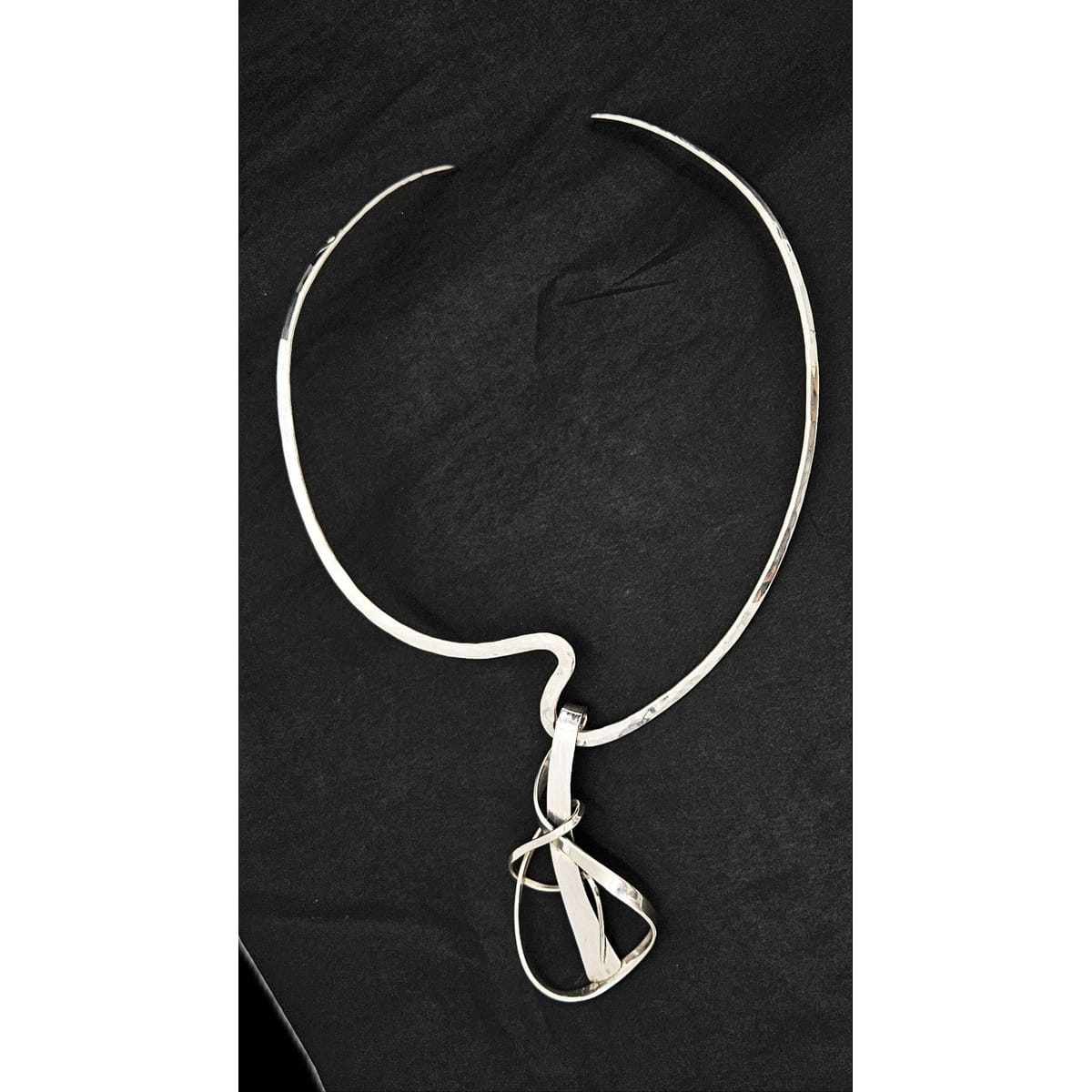 Brian Francisco Navajo Jewelry Brian Francisco Navajo Sterling Silver Unisex Modernist XL Neck Ring Pendant
