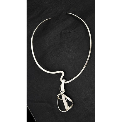 Brian Francisco Navajo Jewelry Brian Francisco Navajo Sterling Silver Unisex Modernist XL Neck Ring Pendant