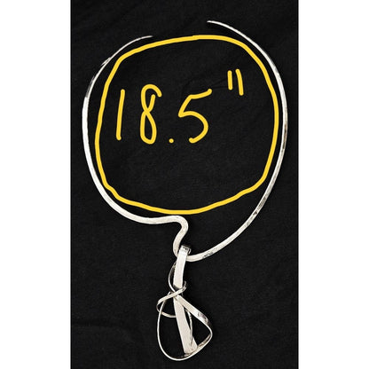 Brian Francisco Navajo Jewelry Brian Francisco Navajo Sterling Silver Unisex Modernist XL Neck Ring Pendant