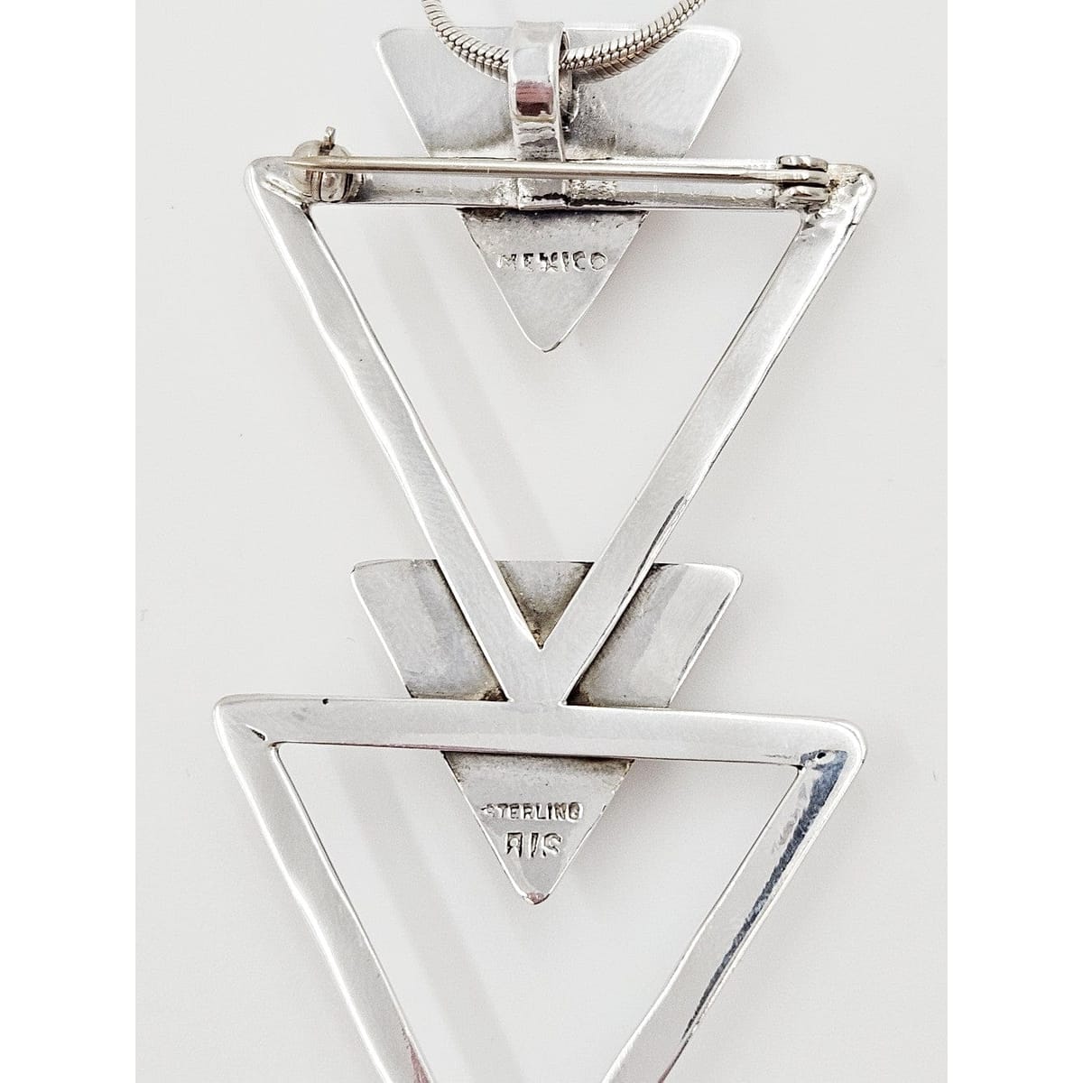 Brian Francisco Navajo Jewelry Taxco Artisan Sterling Silver Rose Quartz Unisex Modernist Pendant Necklace