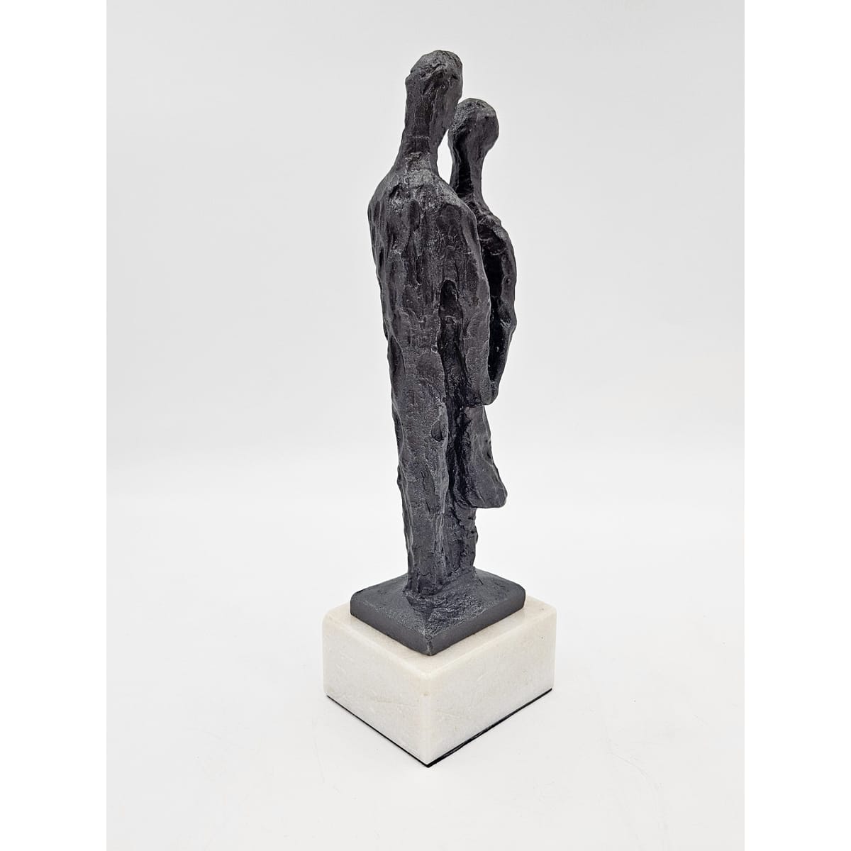 Bronze Couple Statue Sculpture Vintage Bronze Brutalist Abstract Modernist Couple Sculpture Marble Base - Signed