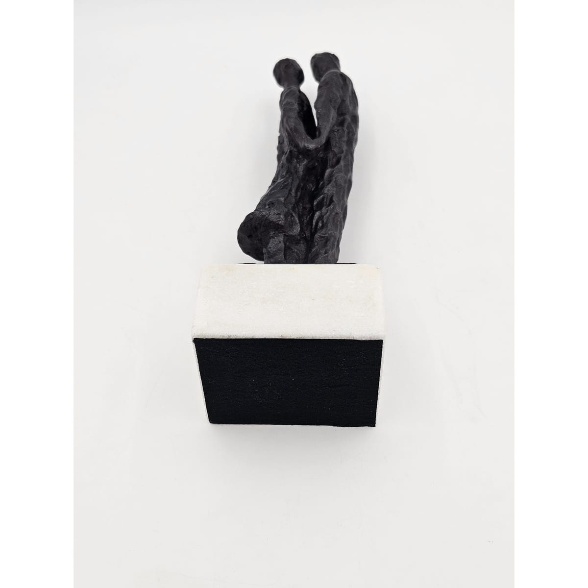 Bronze Couple Statue Sculpture Vintage Bronze Brutalist Abstract Modernist Couple Sculpture Marble Base - Signed