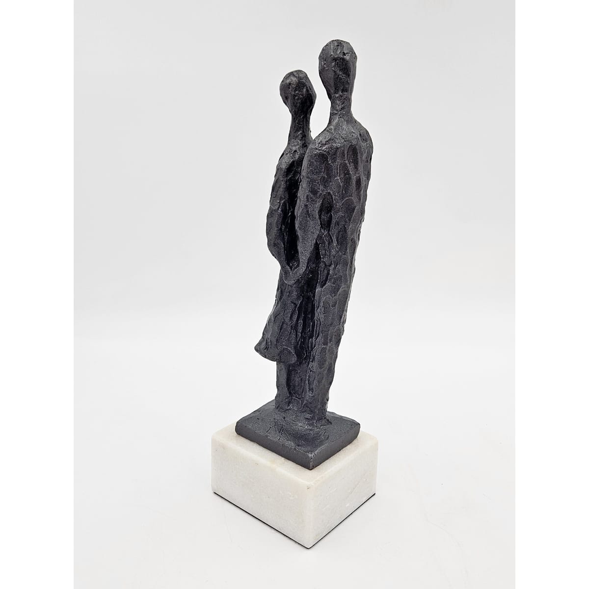 Bronze Couple Statue Sculpture Vintage Bronze Brutalist Abstract Modernist Couple Sculpture Marble Base - Signed