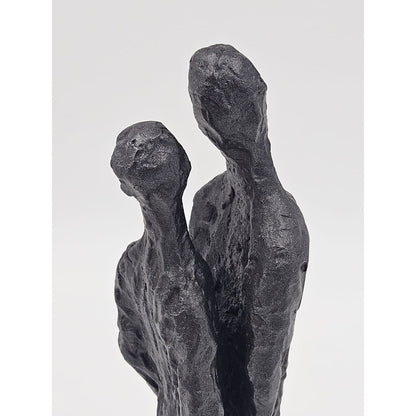 Bronze Couple Statue Sculpture Vintage Bronze Brutalist Abstract Modernist Couple Sculpture Marble Base - Signed