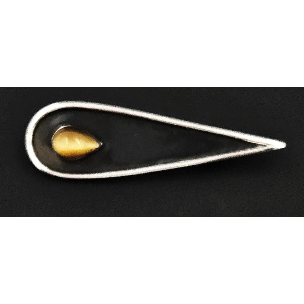 Byron Jewelry Iconic Designer Byron Wilson Modernist Sterling &amp; Agate Brooch RARE 1950s