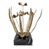 C Jere Sculpture C Jere Brutalist Torch Cut Brass Floriform Sculpture on Marble Base 1967