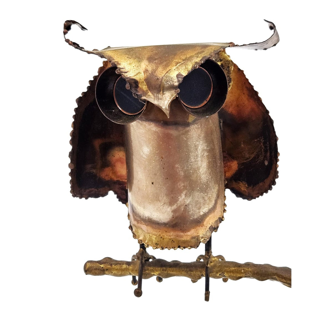 C Jere Sculpture Rare Curtis Jere Bronze Copper Stone Impressionism 3D Owl Sculpture 1967