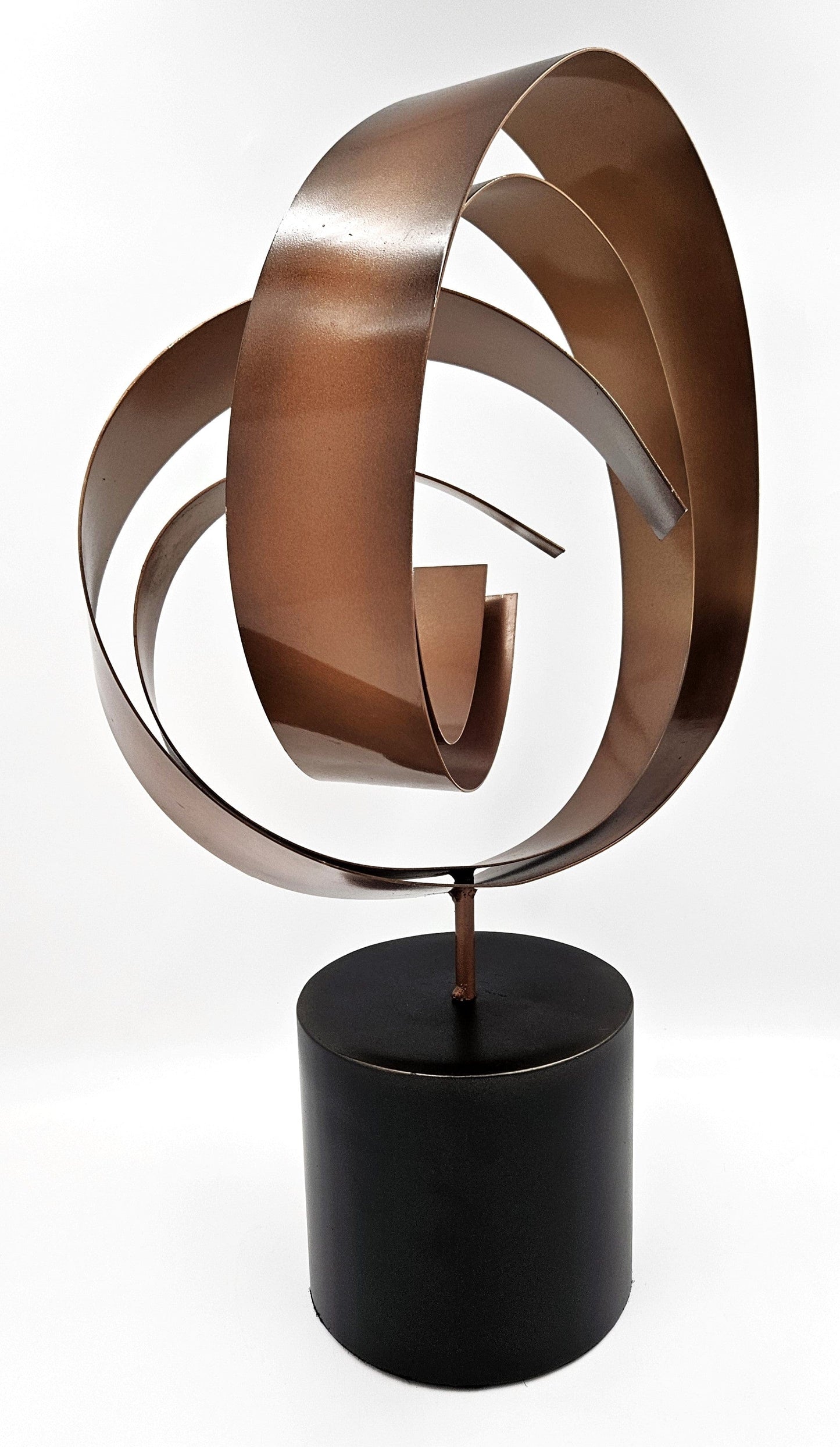 C Jere Sculpture Superb Curtis Jere Rare Kinetic Enameled Steel Fluid Spiral Sculpture Circa 2003