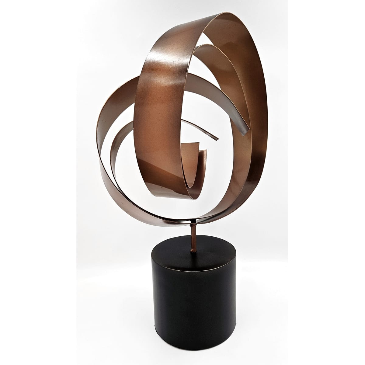 C Jere Sculpture Superb Curtis Jere Rare Kinetic Enameled Steel Fluid Spiral Sculpture Circa 2003