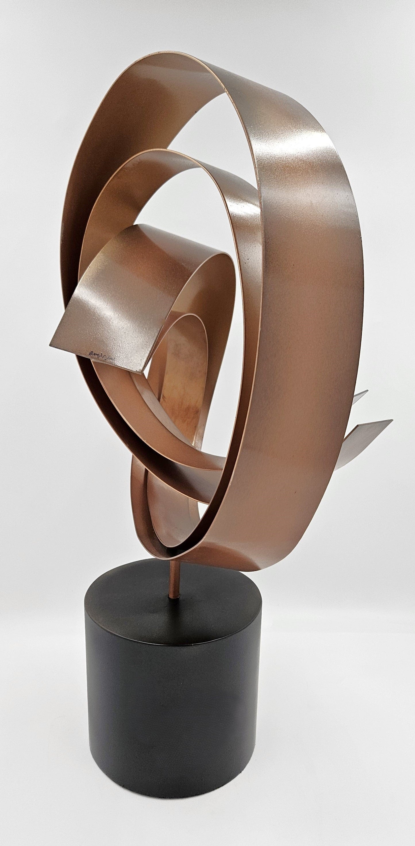 C Jere Sculpture Superb Curtis Jere Rare Kinetic Enameled Steel Fluid Spiral Sculpture Circa 2003