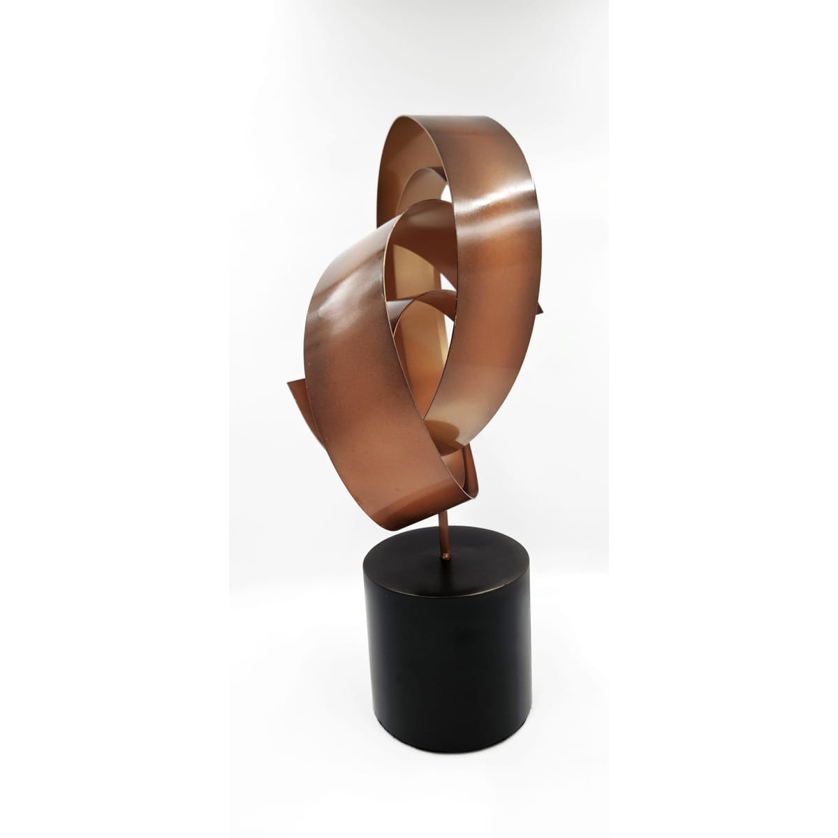 C Jere Sculpture Superb Curtis Jere Rare Kinetic Enameled Steel Fluid Spiral Sculpture Circa 2003