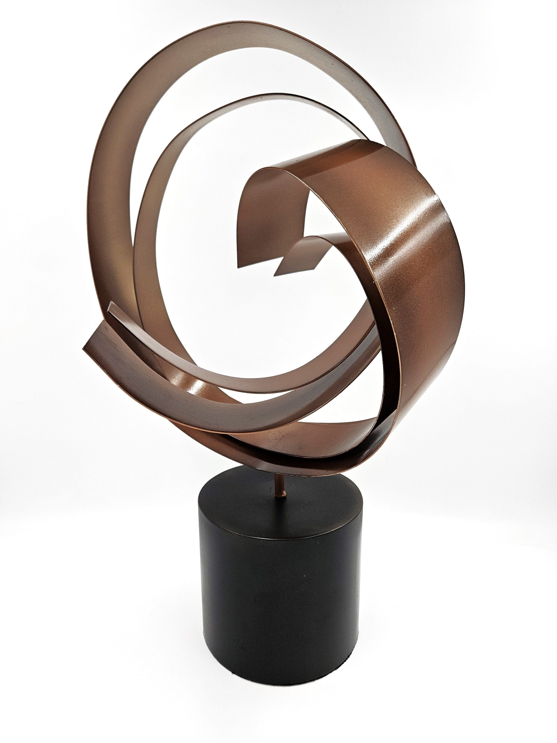 C Jere Sculpture Superb Curtis Jere Rare Kinetic Enameled Steel Fluid Spiral Sculpture Circa 2003