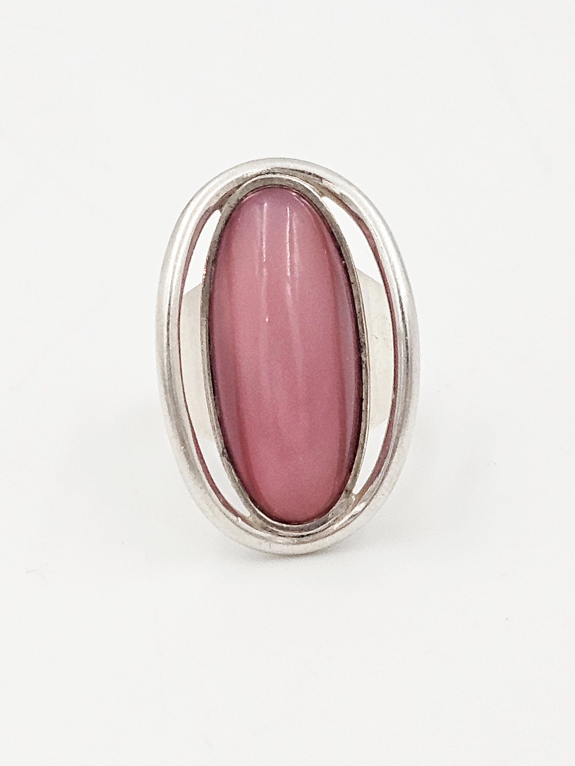 Carl Ove Frydensberg Jewelry Danish Designer COF Carl Ove Frydensberg Sterling Pink Quartz Cocktail Ring 1960's