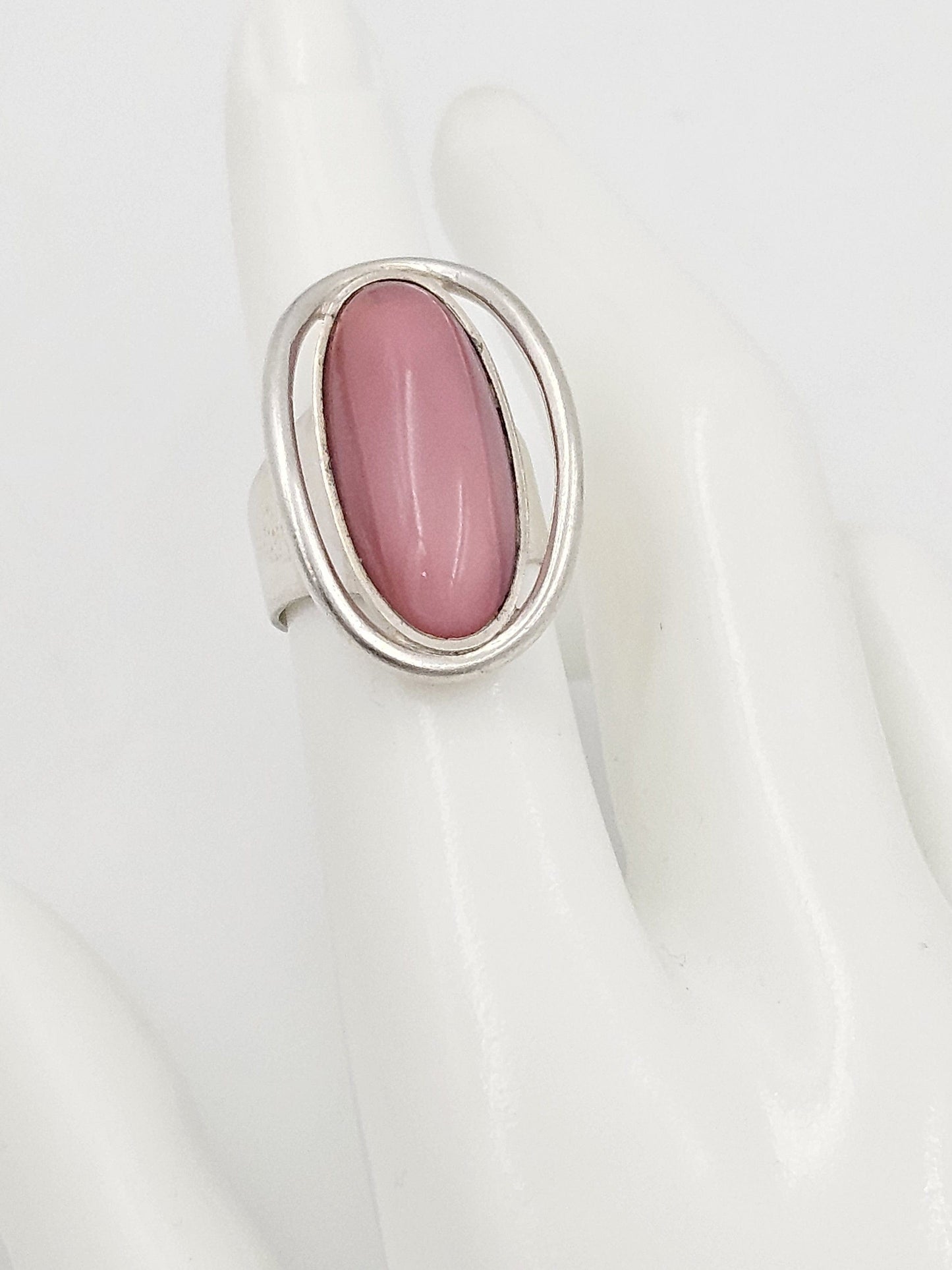 Carl Ove Frydensberg Jewelry Danish Designer COF Carl Ove Frydensberg Sterling Pink Quartz Cocktail Ring 1960's