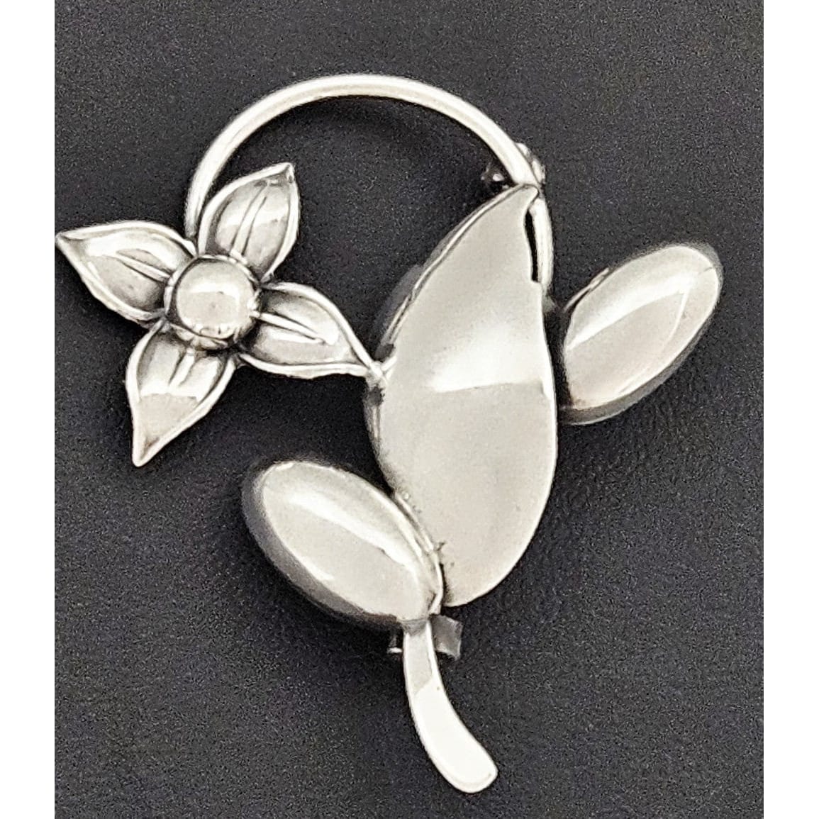 Carl Ove Frydensberg Jewelry Danish Designer COF Frydensberg Sterling 3D Flower Brooch Circa 1950s