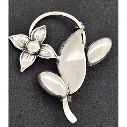 Carl Ove Frydensberg Jewelry Danish Designer COF Frydensberg Sterling 3D Flower Brooch Circa 1950s
