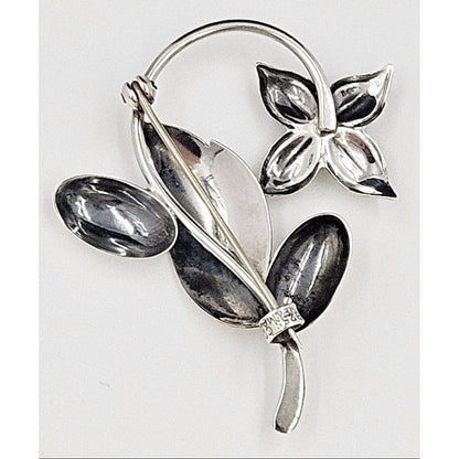 Carl Ove Frydensberg Jewelry Danish Designer COF Frydensberg Sterling 3D Flower Brooch Circa 1950s