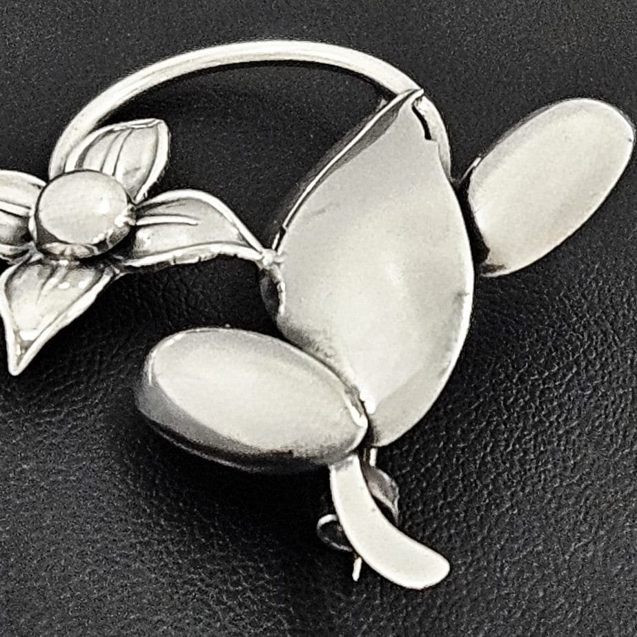 Carl Ove Frydensberg Jewelry Danish Designer COF Frydensberg Sterling 3D Flower Brooch Circa 1950s