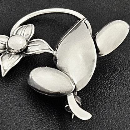 Carl Ove Frydensberg Jewelry Danish Designer COF Frydensberg Sterling 3D Flower Brooch Circa 1950s