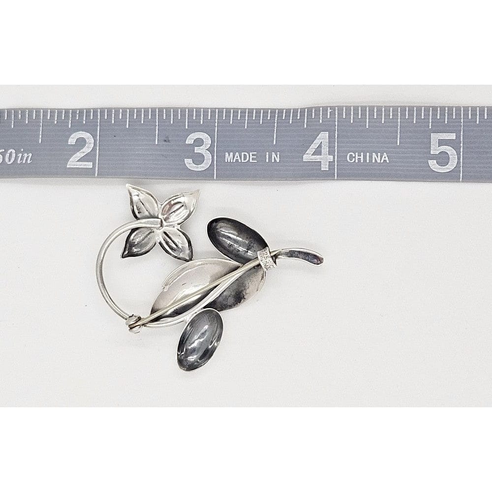 Carl Ove Frydensberg Jewelry Danish Designer COF Frydensberg Sterling 3D Flower Brooch Circa 1950s