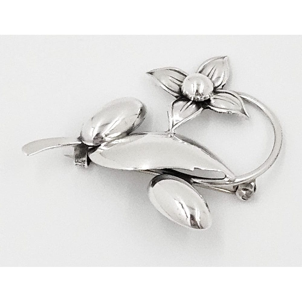 Carl Ove Frydensberg Jewelry Danish Designer COF Frydensberg Sterling 3D Flower Brooch Circa 1950s