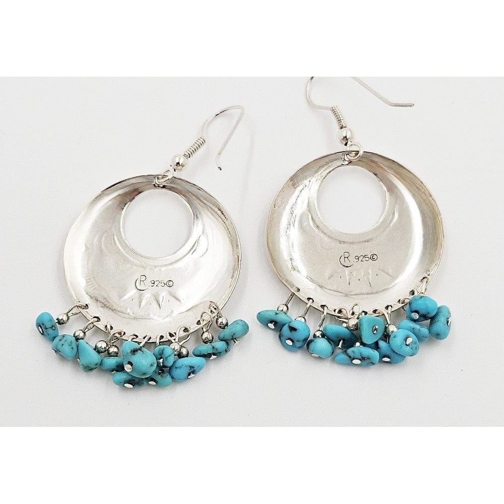 Carolyn Pollack Relios Jewelry Relios Carolyn Pollack Sterling Silver &amp; Turquoise Drop Dangle Earrings  1980s