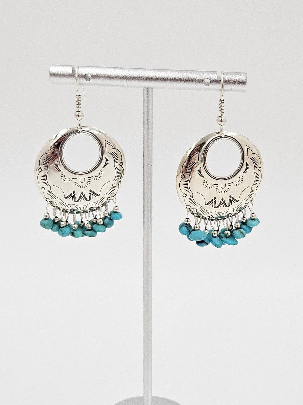 Carolyn Pollack Relios Jewelry Relios Carolyn Pollack Sterling Silver & Turquoise Drop Dangle Earrings  1980s