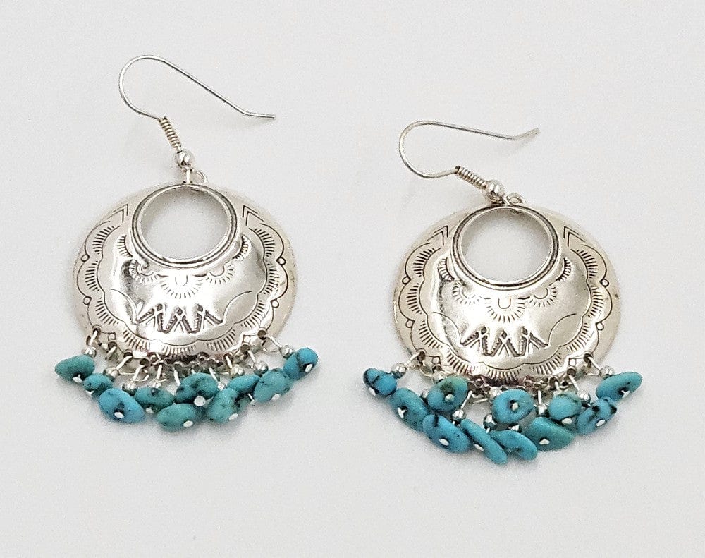 Carolyn Pollack Relios Jewelry Relios Carolyn Pollack Sterling Silver & Turquoise Drop Dangle Earrings  1980s