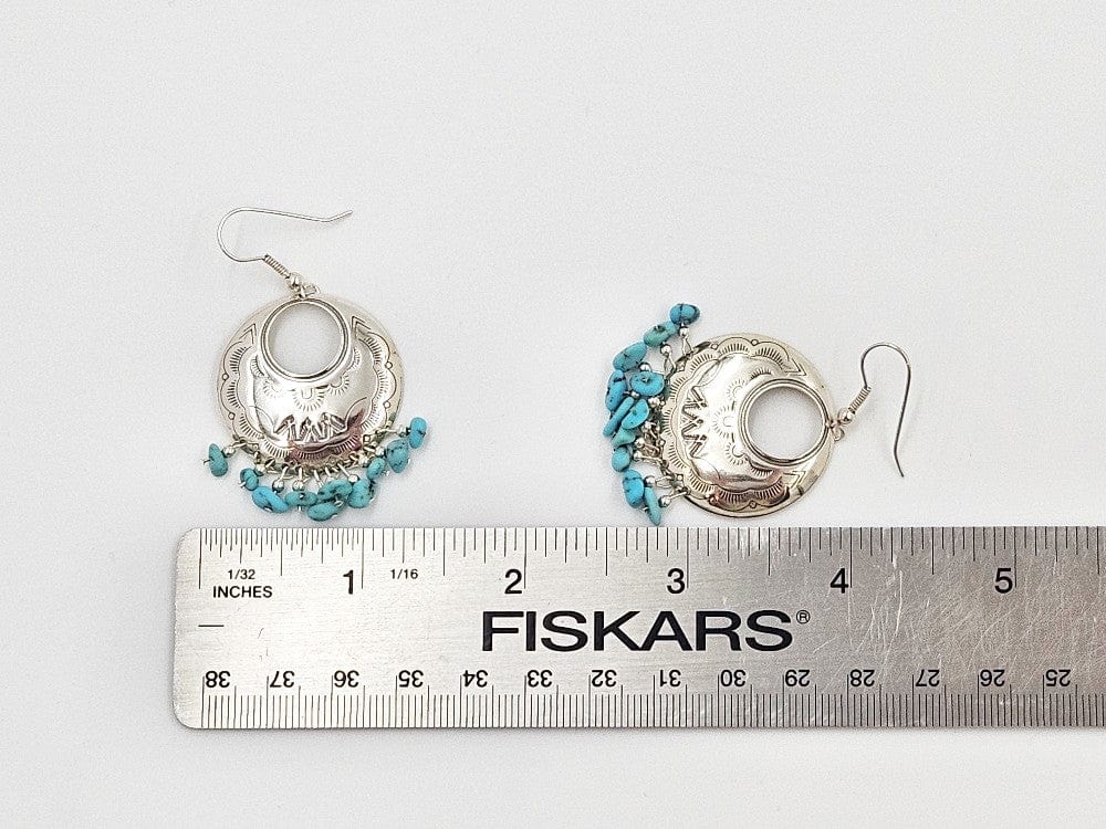 Carolyn Pollack Relios Jewelry Relios Carolyn Pollack Sterling Silver & Turquoise Drop Dangle Earrings  1980s