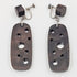 Cavagnaro Jewelry RARE Cavagnaro Sterling + Ebony Wood Abstract Mod XL 2-Part Earrings 1950s