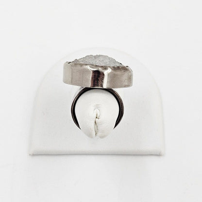 Chan Luu Jewelry Designer Chan Luu Modernist Bold Sterling &amp; Drusy Quartz Crystal Ring