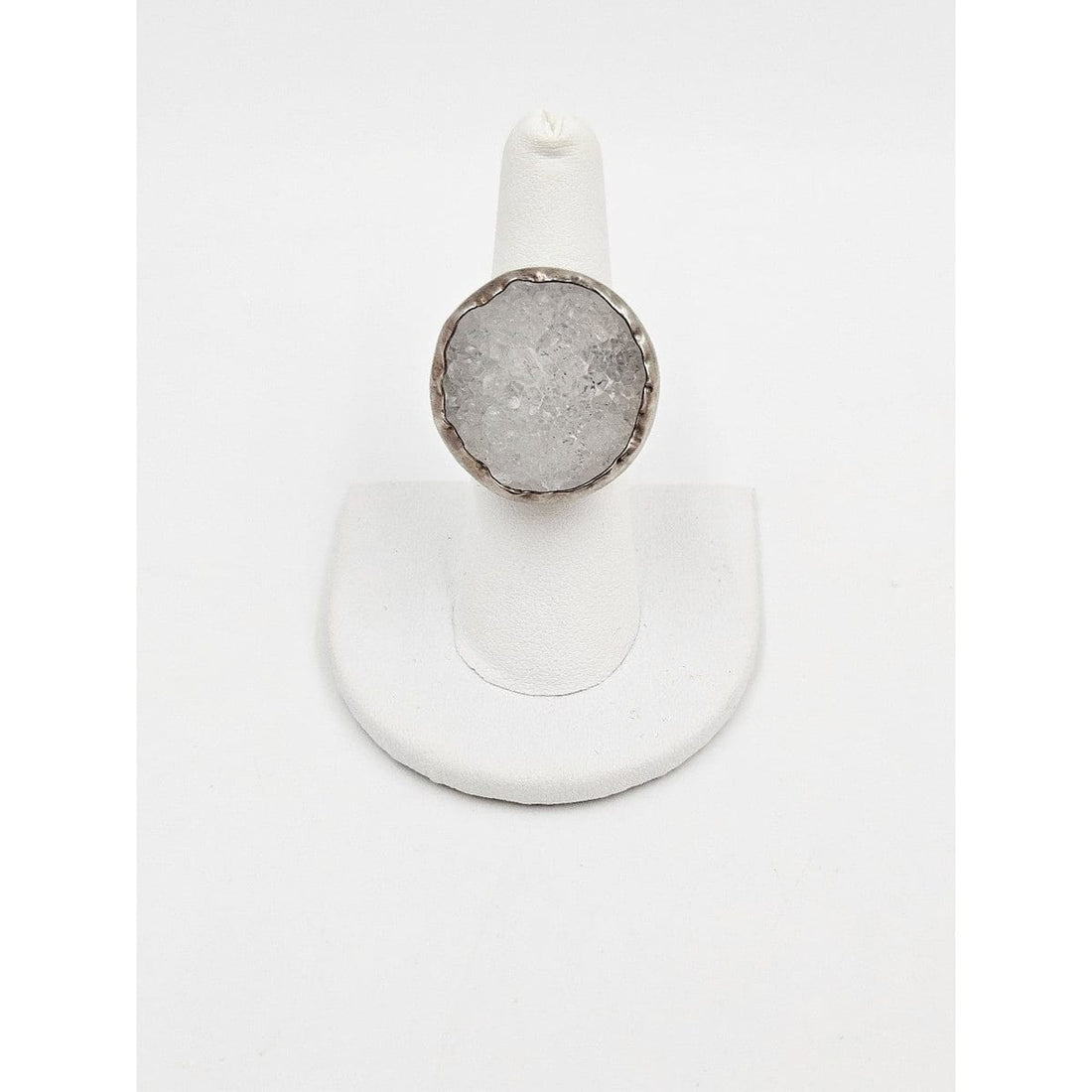 Chan Luu Jewelry Designer Chan Luu Modernist Bold Sterling &amp; Drusy Quartz Crystal Ring
