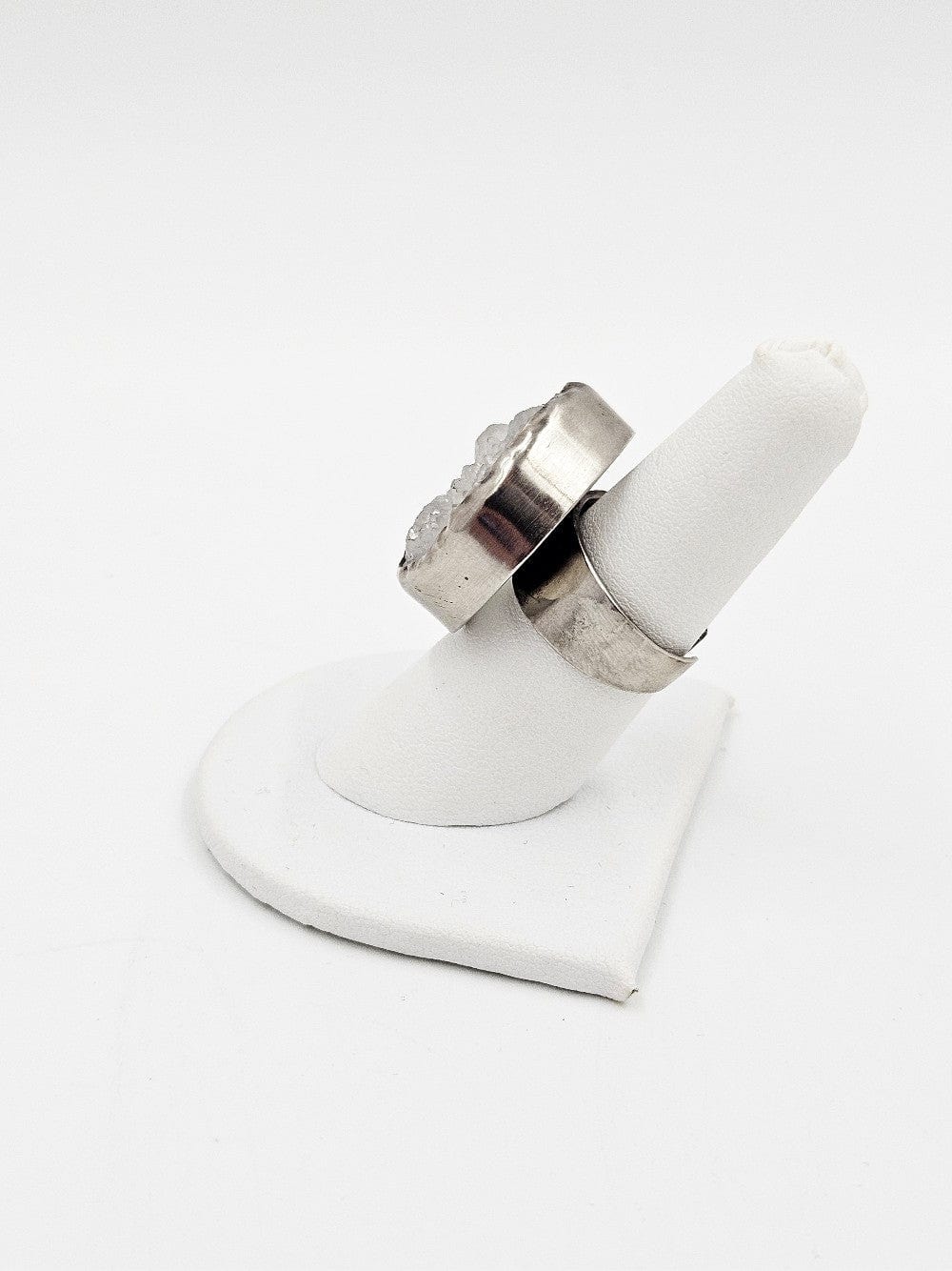 Chan Luu Jewelry Designer Chan Luu Modernist Bold Sterling & Drusy Quartz Crystal Ring