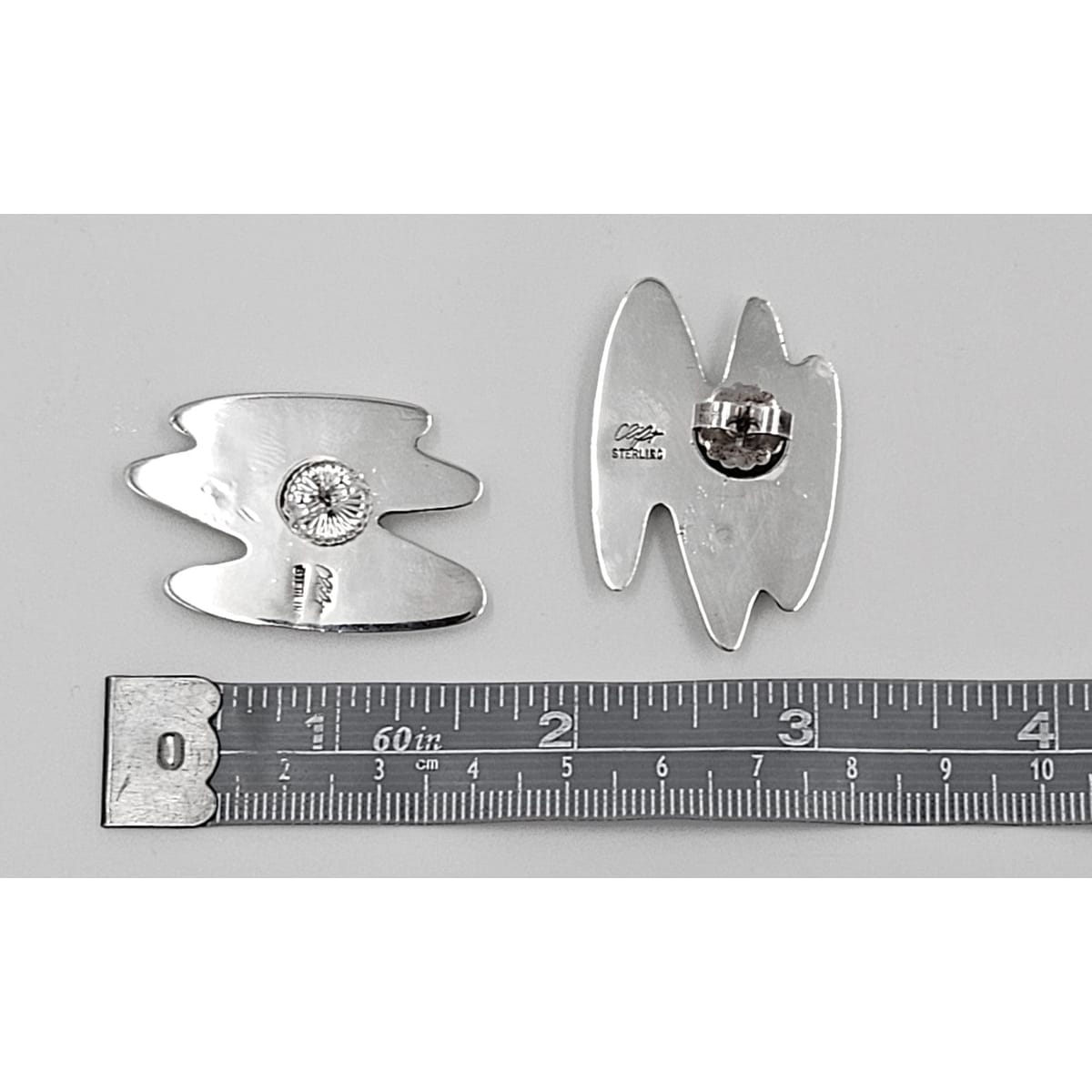 Clift Jewelry Clift Sterling Modernist Earrings 1970&
